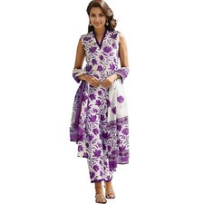 Women's Pure Cotton A-Line Kurta Set with Palazzo Pants Dupatta Ethnic wear