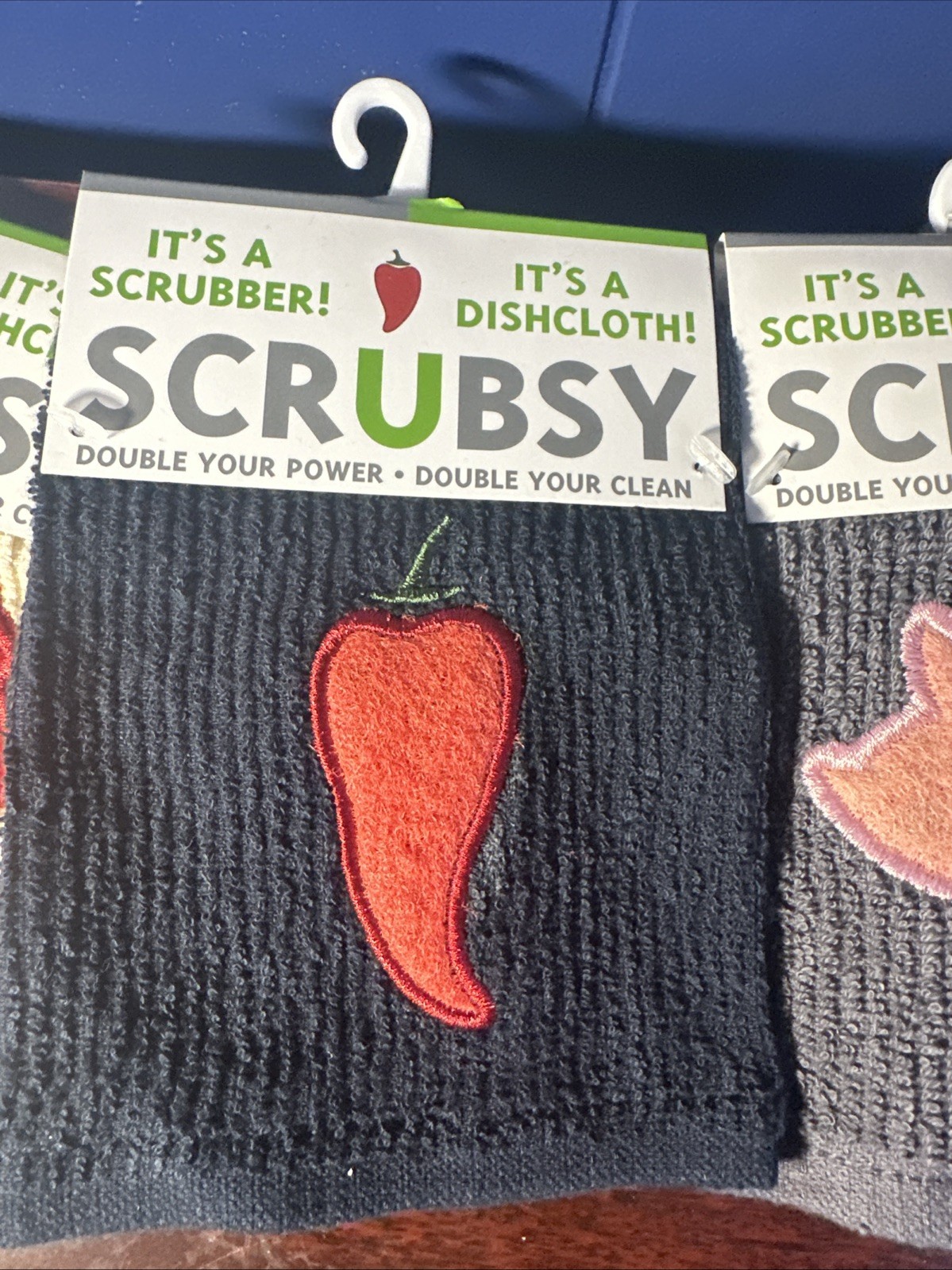 MU Kitchen Scrubsy Dish Cloth Set with Built In Scrubber, Set of 4