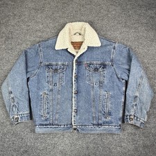 Vintage Levis Trucker Jacket Mens M Blue Denim Sherpa Lined 70609 USA Made 90s