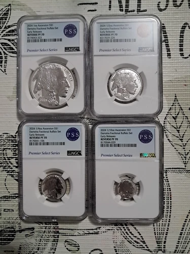 2024 ASCENSION DAMSTRA BUFFALO SET REVERSE PROOF NGC PF70 FRACTIONAL SILVER