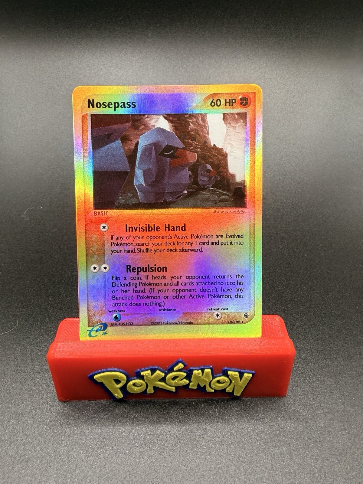 POKEMON NOSEPASS 18/109 REVERSE HOLO RARE RUBY AND SAPPHIRE NM
