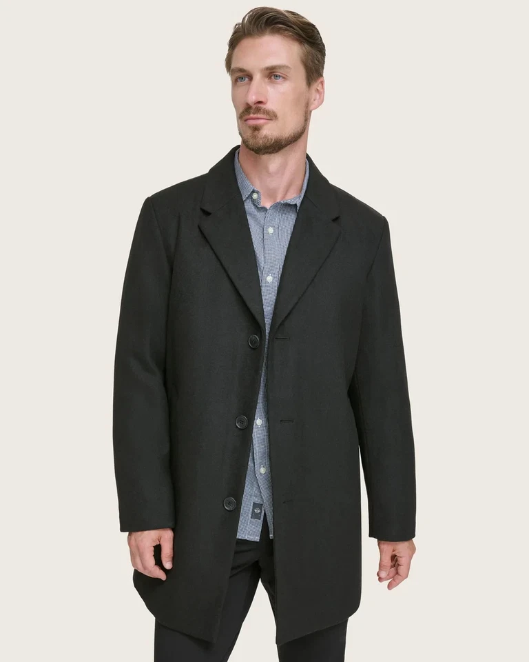 Dockers Wool Blend Mens Top Coat Black Regular Water and Wind Resistant Sz M NWT - Image 2 of 4