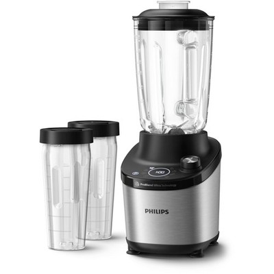 Philips Standmixer Avance Collection inkl. 2 Trinkflaschen, Metall (HR3760/10R1)