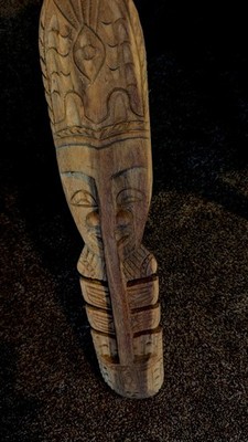  Vintage Northern Coastal Red Cedar Indigenous Carved Totem  Alaskan  Tlingit  ?