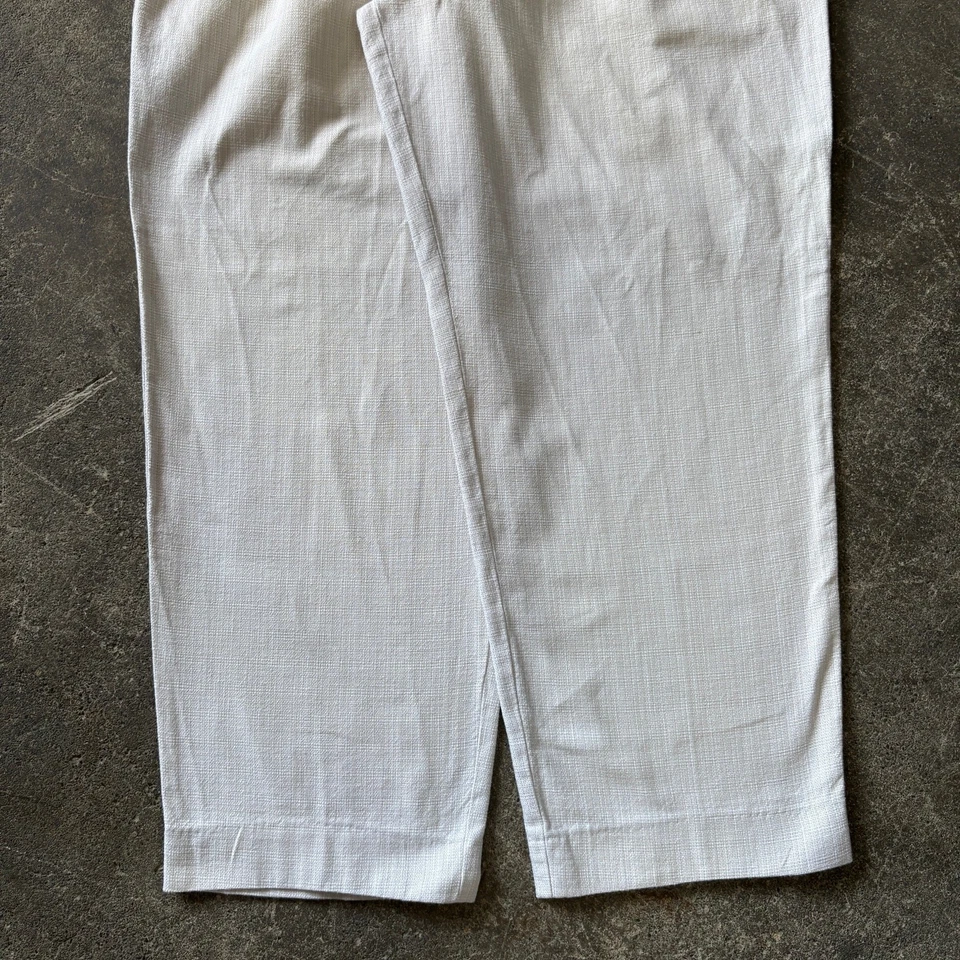 Pantalones plisados vintage Claiborne para hombre 40 tejidos blanco marfil años 90 relajados cónicos Foto 3 de 4