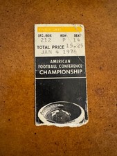 1975 AFC Championship Football Ticket Oakland Raiders Pittsburgh Steelers