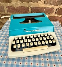 Vintage 1960s MARX Toys Marxwriter Typewriter-Teal Turquoise Tiffany Blue