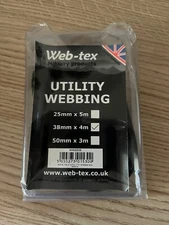 WEB TEX (WEB-TEX) UTILITY WEBBING DIFFICULT TO FIND 38mm WIDE - 4m LENGTH