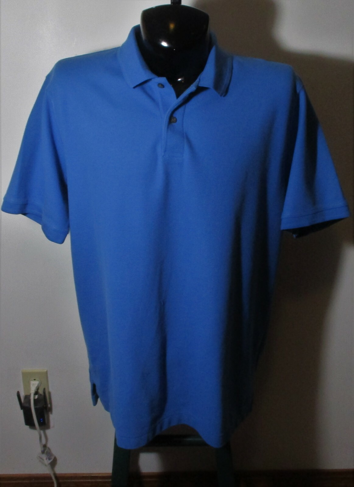 L.L. BEAN  Blue Short Sleeve Polo Shirt Men's Size XL Reg.