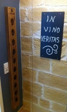 Stained Slim Champagne Riddling Rack f. 10 Bottles + Branding / Oak Wine Rack