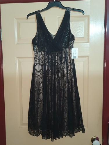 DRESS SEMI-FORMAL LACE SATIN OVERLAY DRESS BY UCW SIZE 12 BNWT