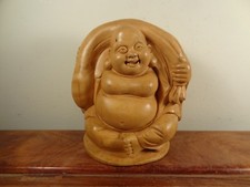 Boxwood Carving "Happy Buddha" Statue
