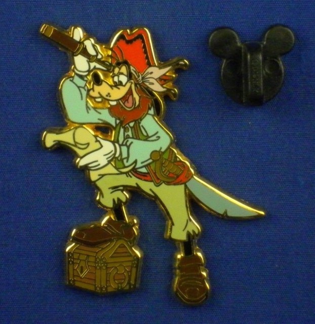 Goofy Pirate Sword Spyglass Chest Pirates of the Caribbean OC Pin