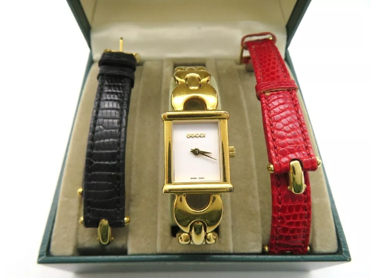 [EXCELLENT + 5 EN BOÎTE] GUCCI 1800L montre femme quartz changement ceinture fabrication suisse JP