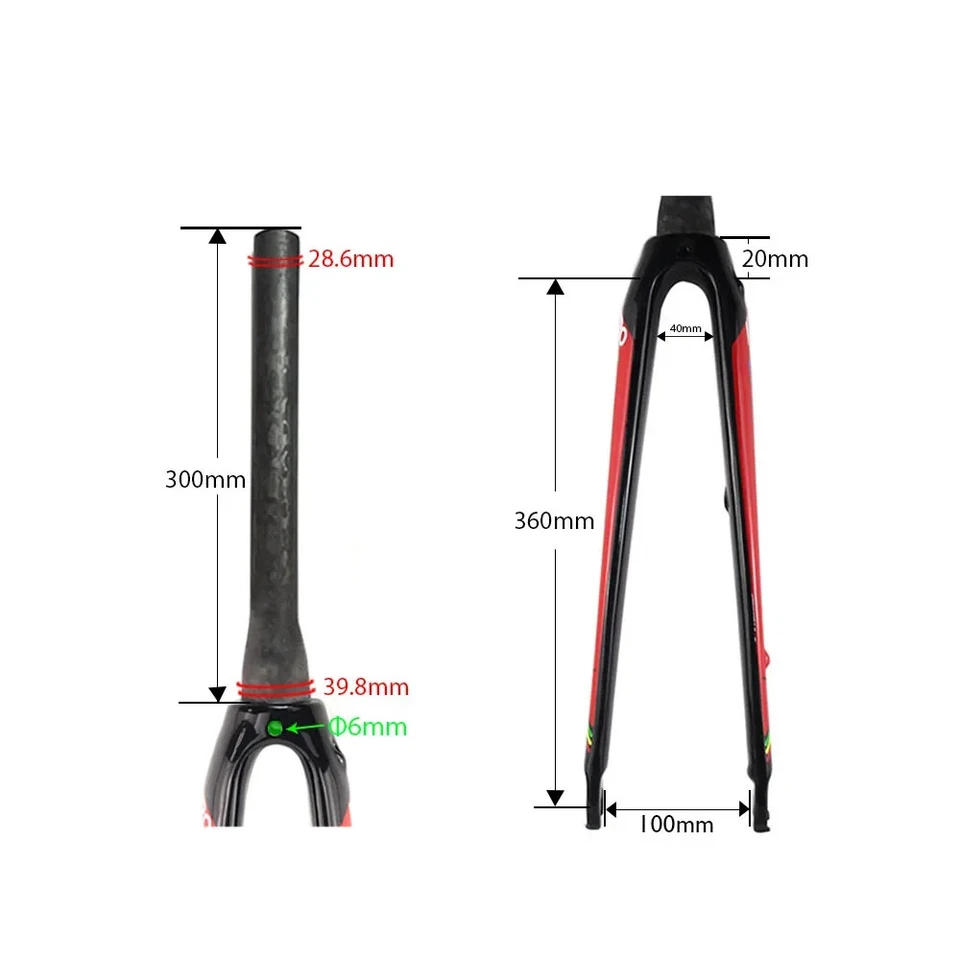 700C Full Carbon Fiber Road Bicycle Rigid Fork Disc Rim Brake Round Tapered Tube - Image 2 of 4