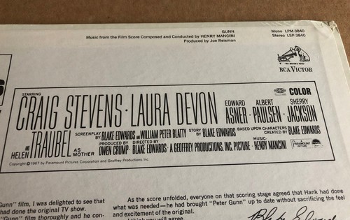 Gunn Number One. Soundtrack. Henry Mancini. Sealed. Vinyl. 1967. - Picture 10 of 10