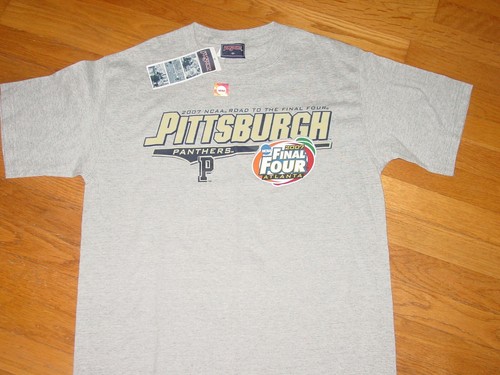 T-shirt vintage PITT PANTHERS 2007 FINAL FOUR NCAA NCAA BASKET NUOVA MEDIA - Foto 5 di 8