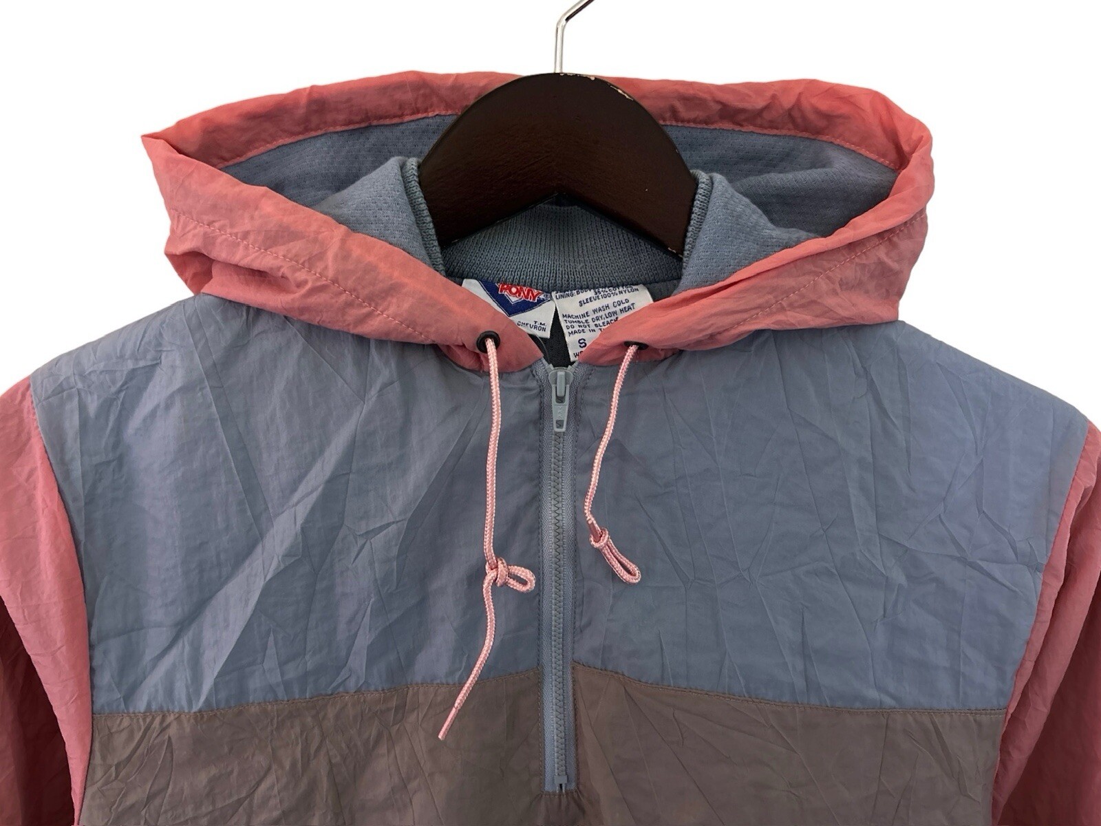 giacca a vento vintage PONY donna taglia small fondo di magazzino nuova con etichetta anni 80
