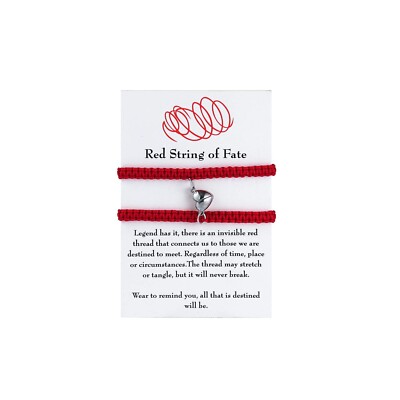 2Pcs Braide Red String of Fate Bracelet Set for Lover Women Men Couple Matchi...