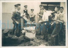 1930s London Rifle Brigade Soldiers BBQ 3x2" Orig photo