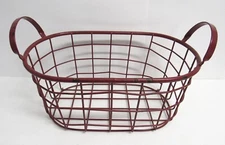 Large Wire Farmhouse Kitchen Basket - Distressed Look - EUC