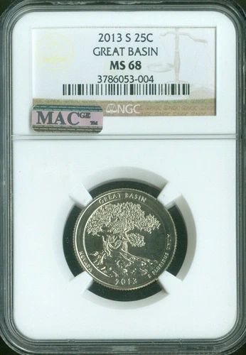 2013-S Great Basin Quarter NGC MS68 MAC Quality 
