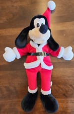 Vintage Walt Disney Co 17" plush Goofy Santa Claus hat suit Christmas doll decor