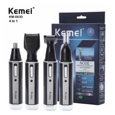Kemei KM-6630 4-IN-1 Electric Nose Hair Trimmer Mens Beard Shaver Cutting Kit US