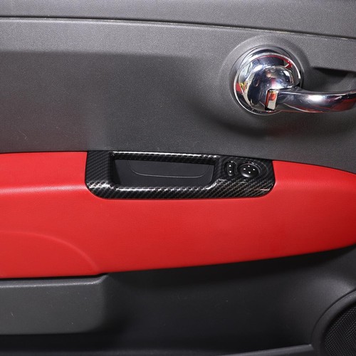 Carbon Optik Tür Rückspiegel-Einstellrahmen Passend für Abarth 500 595 FIat 500 - Picture 8 of 12