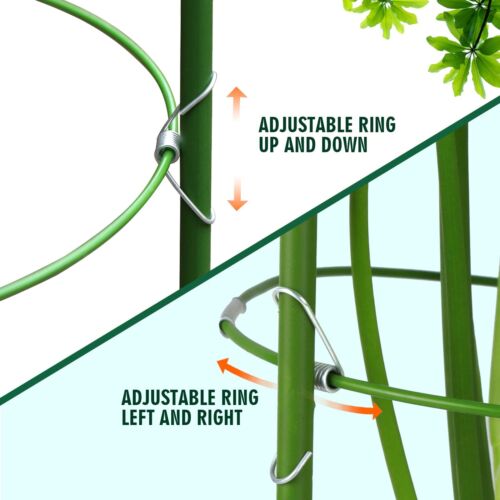 4 PCS Plant Support Cages Tomato Cages Metal Garden Plant Support Ring Plant ... - Picture 3 of 7