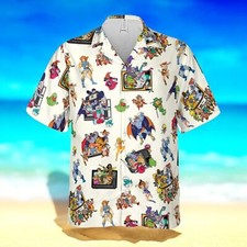 80S Famous Cartoon Characters Pattern Hawaiian Shirt