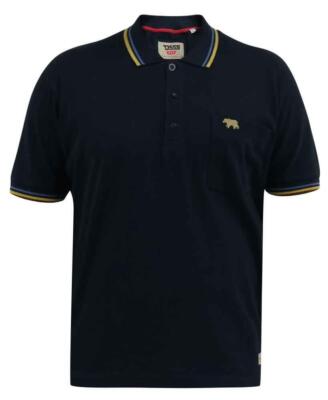 D555 Herren Hamford 1 Pique Polohemd Mit Rippen Tipping IN Dunkelblau 2XL Zu 5XL