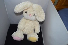 VHTF 16" Animal Adventure Cream BUNNY Rabbit Plush Pink Yellow Feet B6