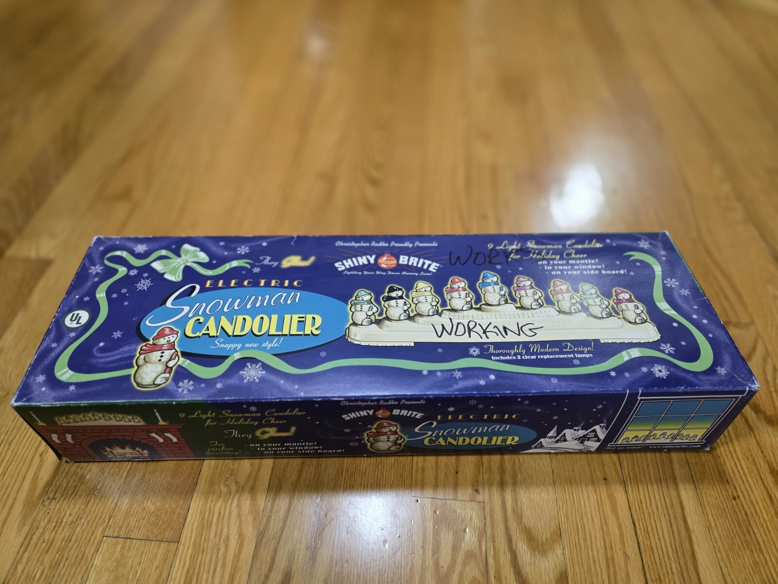 Snowman And Santa Claus Candolier Plastic Electric 9 Lights Christmas ...