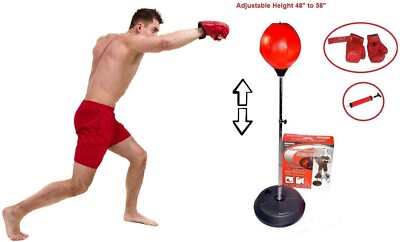 PUNCHING BAG w/ 2 PAIRS OF BOXING GLOVES MMA Training Speed Sparring Heavy Duty