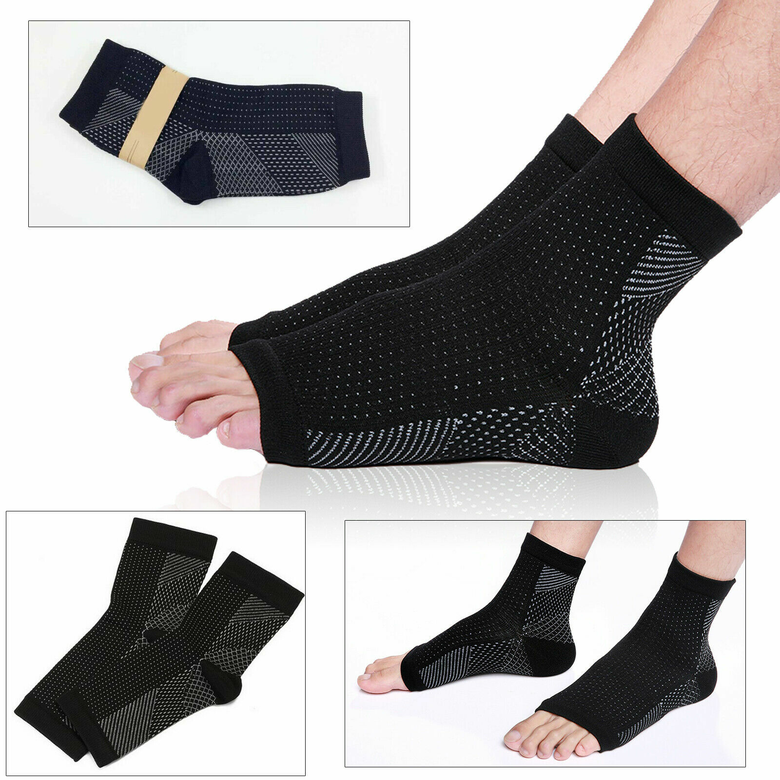 2x Plantar Foot Ankle Arch Fasciitis Compression Socks Heel Pain Relief Support 616932073878 eBay