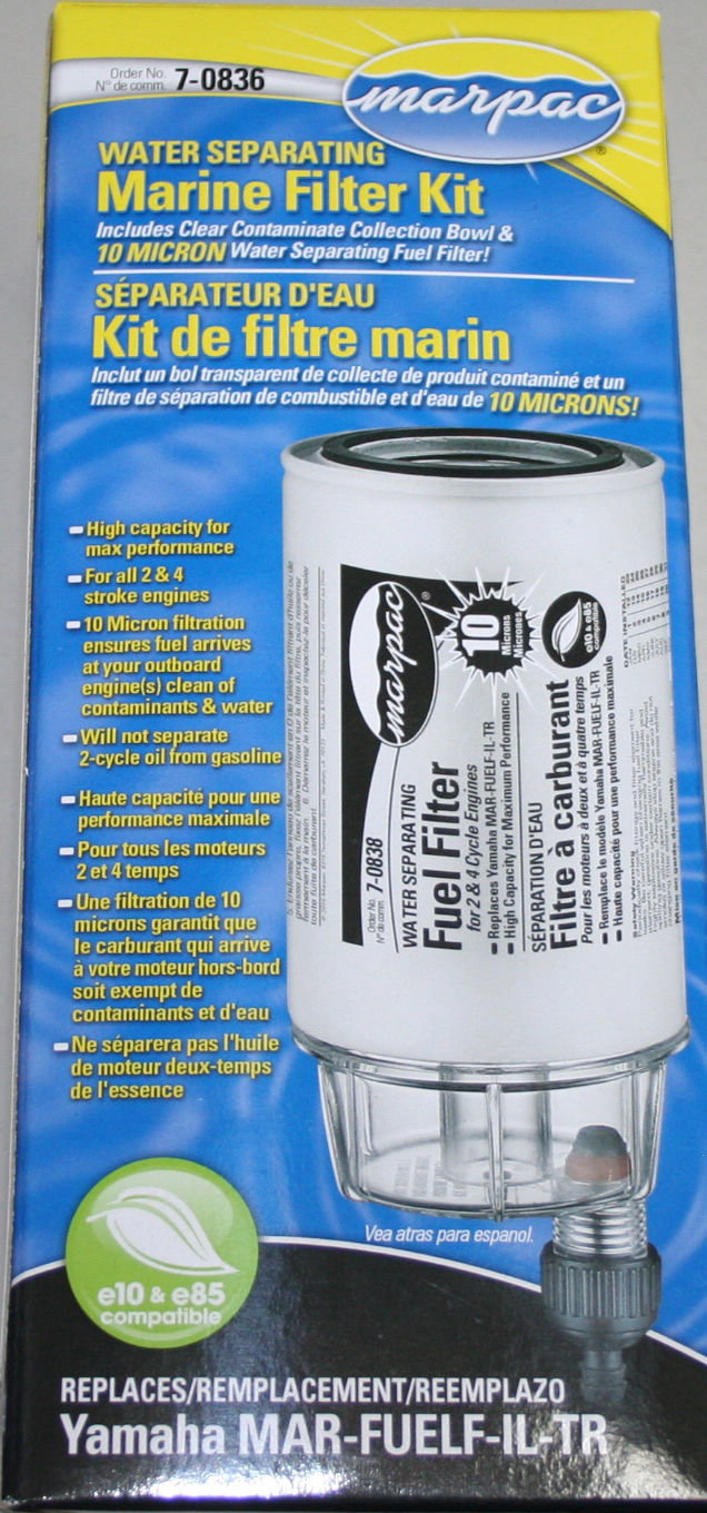 BOAT MARINE O//B FUEL WATER SEPARATING FILTER KIT FITS YAMAHA OTHERS BOWL 10 MICR