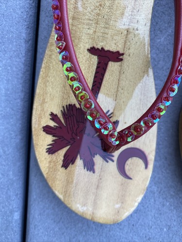 Woodies Holzsandalen handbemalt so Carolina neu - andere mit Tasche Größe 7 kleiner Absatz - Bild 5 von 5