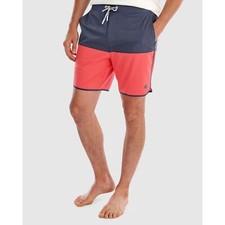 Johnnie-O Tully Half Elastic 7" Surf Shorts Size Small Scalloped Hem