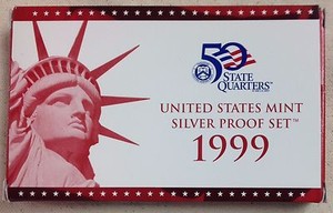 1999-US-MINT-SILVER-PROOF-SET-Complete-w-Original-Box-and-COA