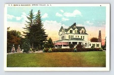 Postcard New York Spring Valley NY Burns Residence 1949 Posted White Border