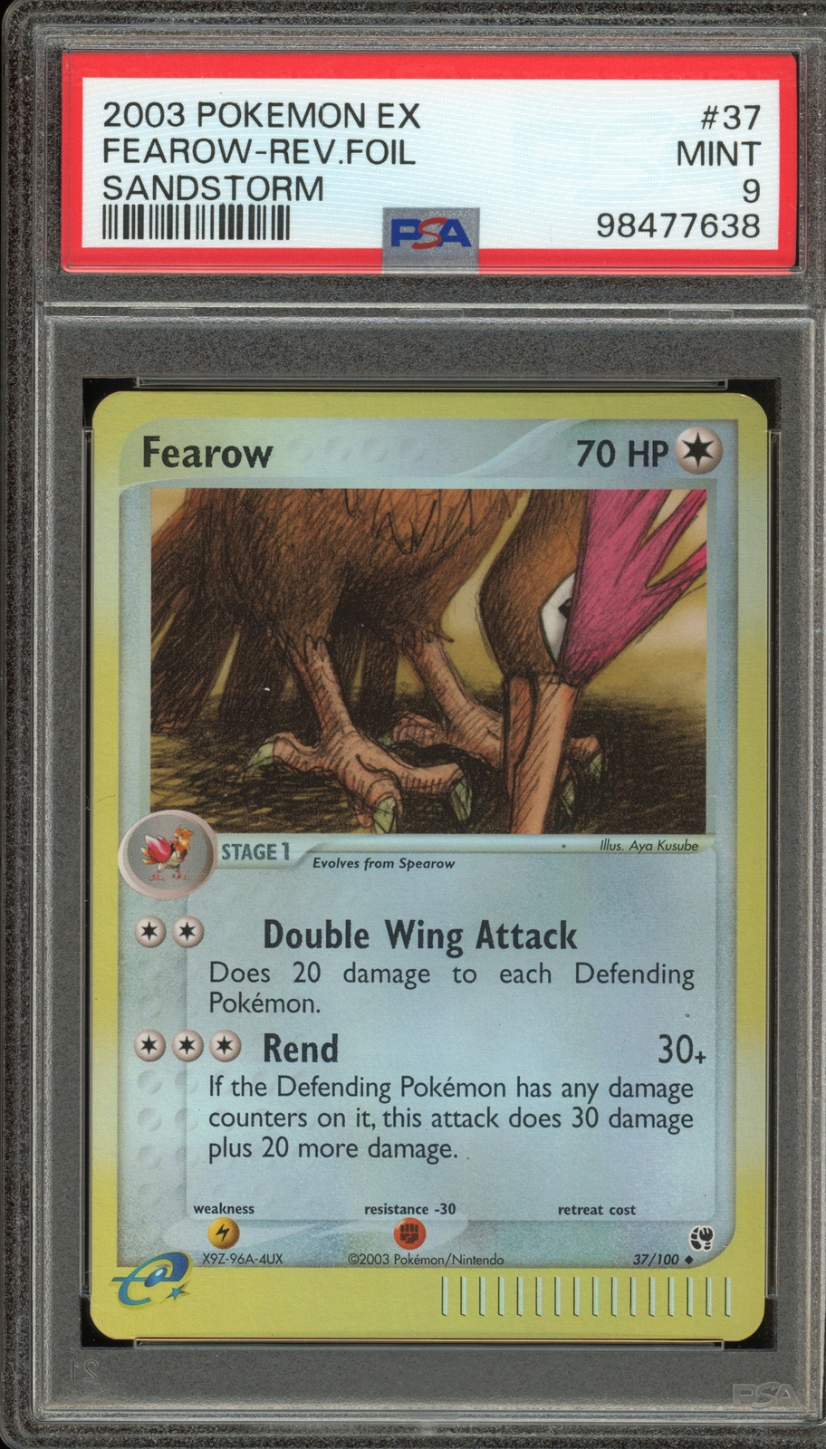 Pokemon Fearow EX Sandstorm Reverse Holo #37 PSA 9 Mint
