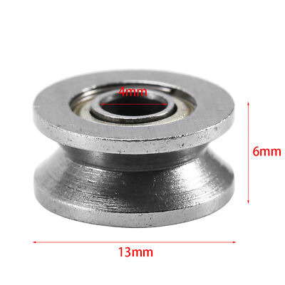 10pcs V-Groove Ball Bearing Pulley For Rail Track Linear Motion System 4*13*6mm