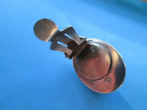 Vintage 80er Jahre Israel RING + OHRRINGE Set 925 Silber gebänderter Achat oval Cabochon - Bild 6 von 6