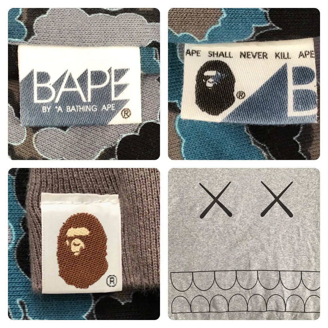 BAPE × kaws reversible sweat shirt cloud camo A Bathing Ape