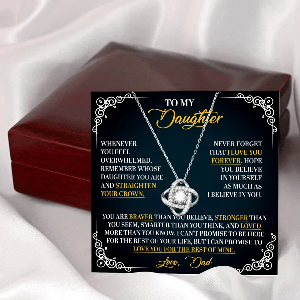 Colar presente para minha filha do pai, presente da filha, nó de amor, presente de aniversário - Imagem 2 de 3