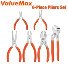 ValueMax 6PC Pliers Set 6" 4-3/4" Long Nose Pliers 6"4-1/4" Diagonal Pliers Sets