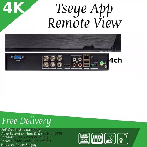 4CH 4K CCTV CAMERA SYSTEM 4x4MP OUTDOOR VARIFOCAL ZOOM CAMERA SECURITY KIT+1TB - Picture 2 of 7
