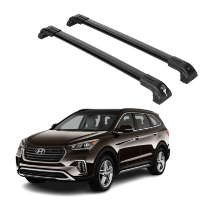 Heavy Duty 220lbs Roof Rack Cross Bars for Hyundai Santa Fe 2019-2023  - Black