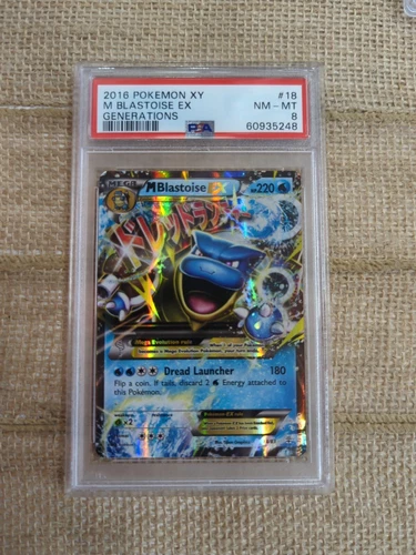 PSA 8 Graded 2016 Pokemon XY M Blastoise EX Generations #18